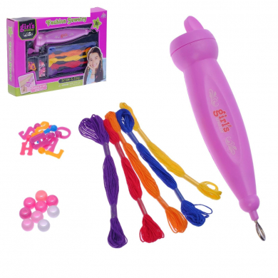 Игровой набор для создания причесок: аппарат для плетения, зажимы для волос, цветные нитки, бусинки, инструкция, БОНУС - уникальная подвеска