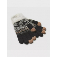 Перчатки женские на иск.меху MINAKU 22 см черный