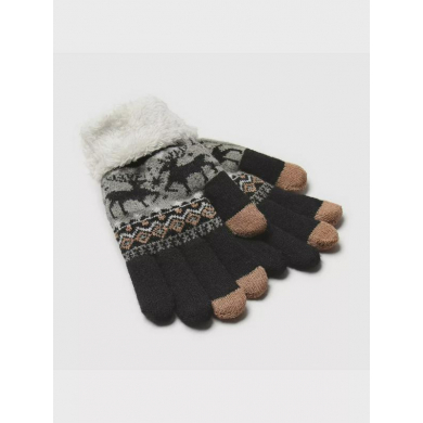 Перчатки женские на иск.меху MINAKU 22 см черный